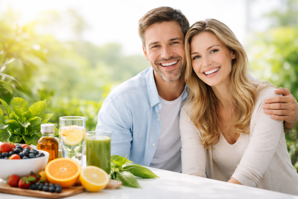 oral microbiome illustration showing gum health balance